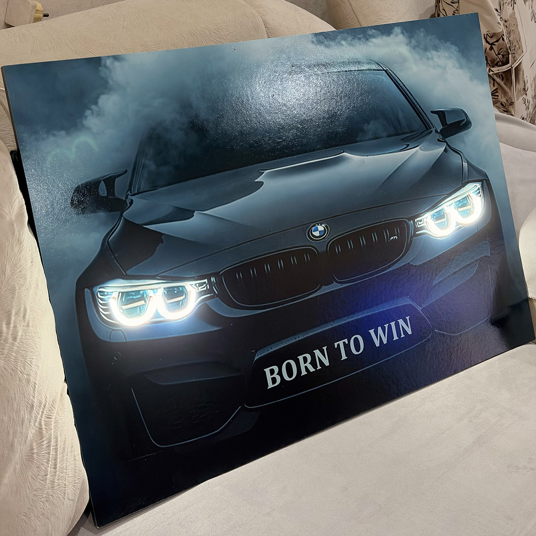 تابلو نئونی BMW (چاپ UV روی PVC + نورپردازی لبه) N2